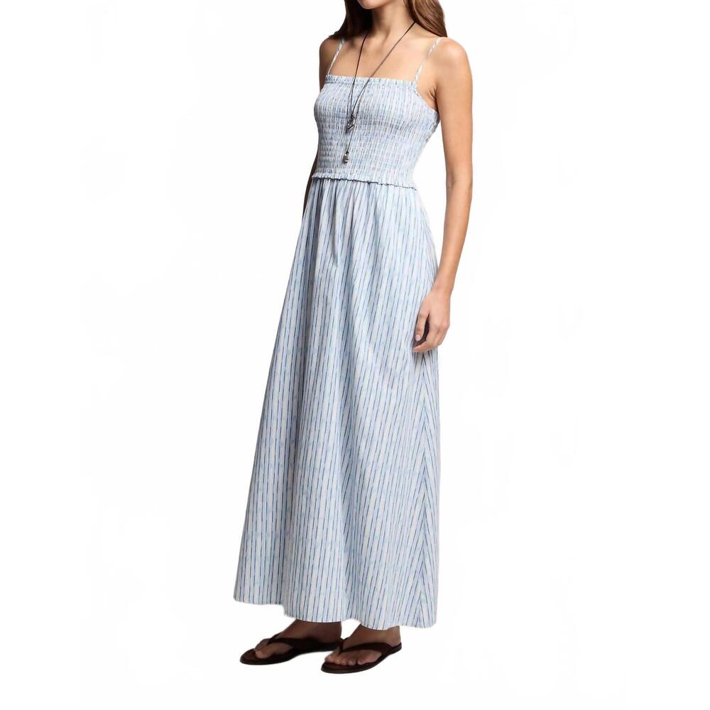 NEW VELVET BY GRAHAM & SPENCER senara watercolor stripe smocked maxi dress in sk - Picture 7 of 7